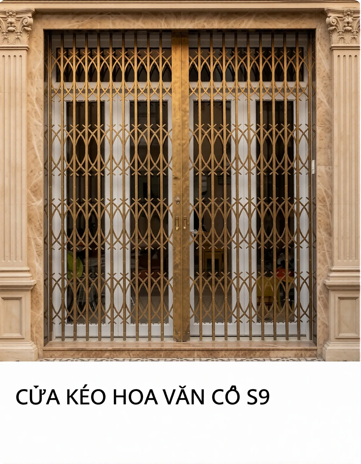 Cửa Kéo Hoa Văn Cổ S9 — lắp đặt tại Cần Thơ